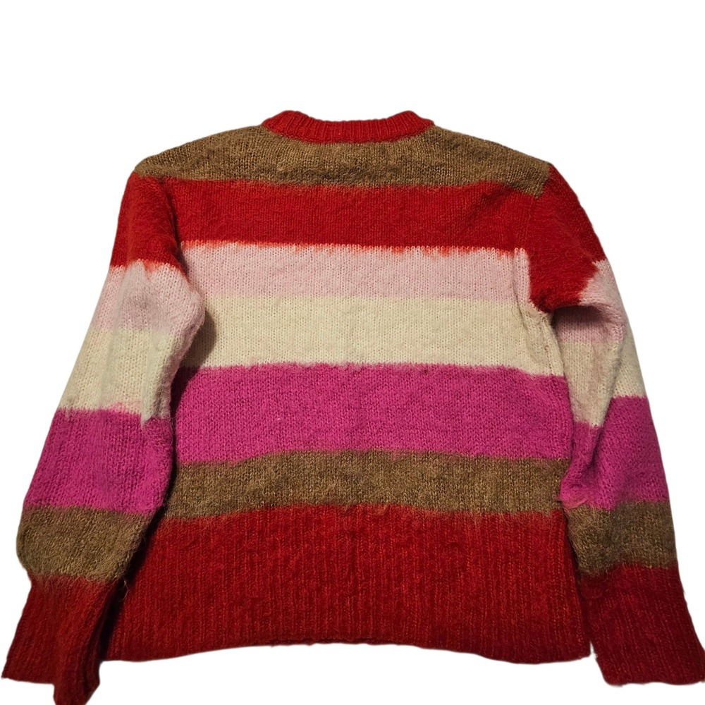A New Day Striped Sweater Size S Red‎ Pink Brown Knit Pullover Women's - Picture 5 of 10